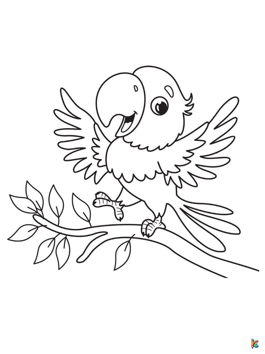 free printable Parrot Coloring Page