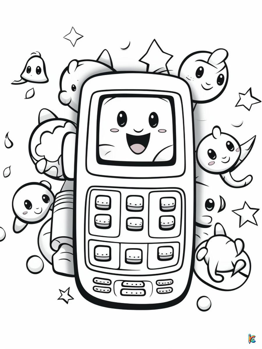 free printable cell phone coloring pages