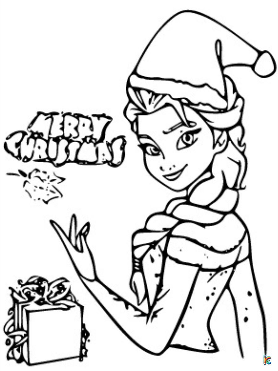 free printable frozen christmas coloring pages