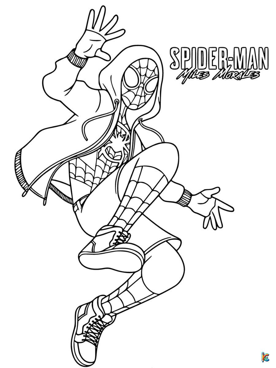 free printable miles morales coloring pages