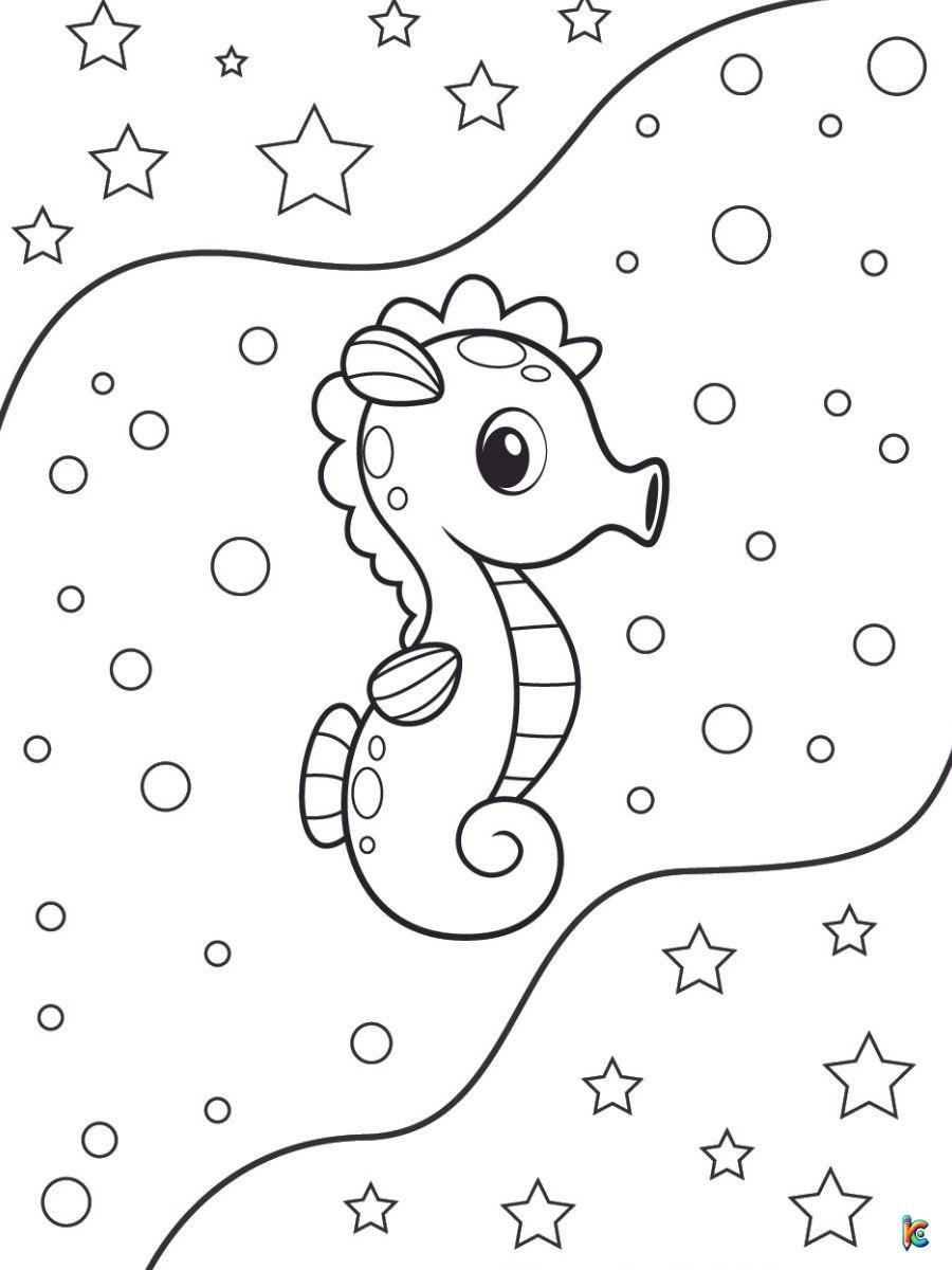 free printable seahorse coloring pages