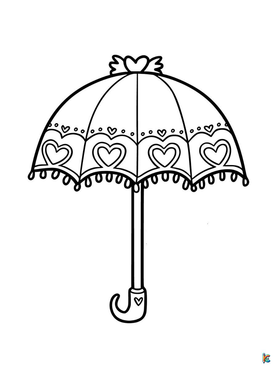 free printable umbrella coloring pages