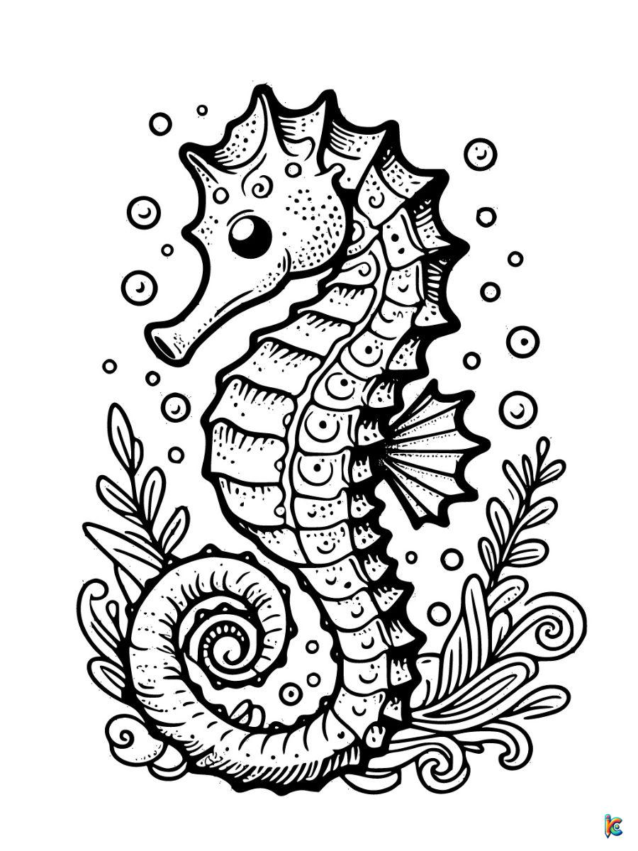 free seahorse coloring pages