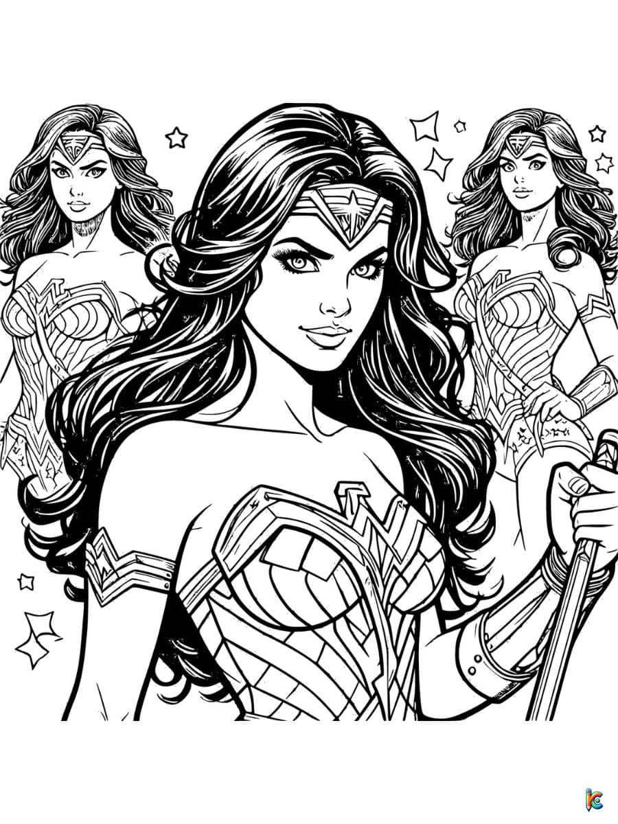 free wonder woman coloring pages