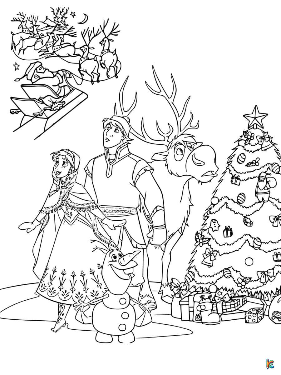 frozen christmas coloring page