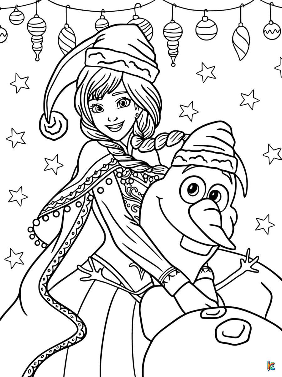 frozen christmas coloring pages