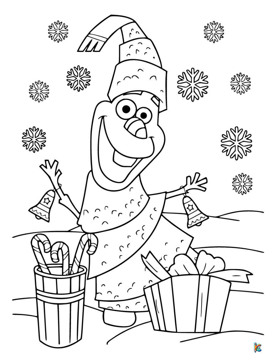 frozen coloring pages christmas