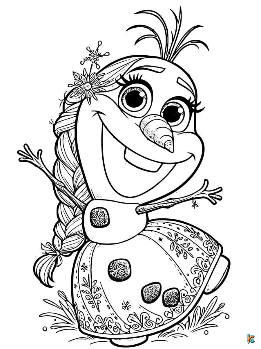 frozen coloring pages olaf