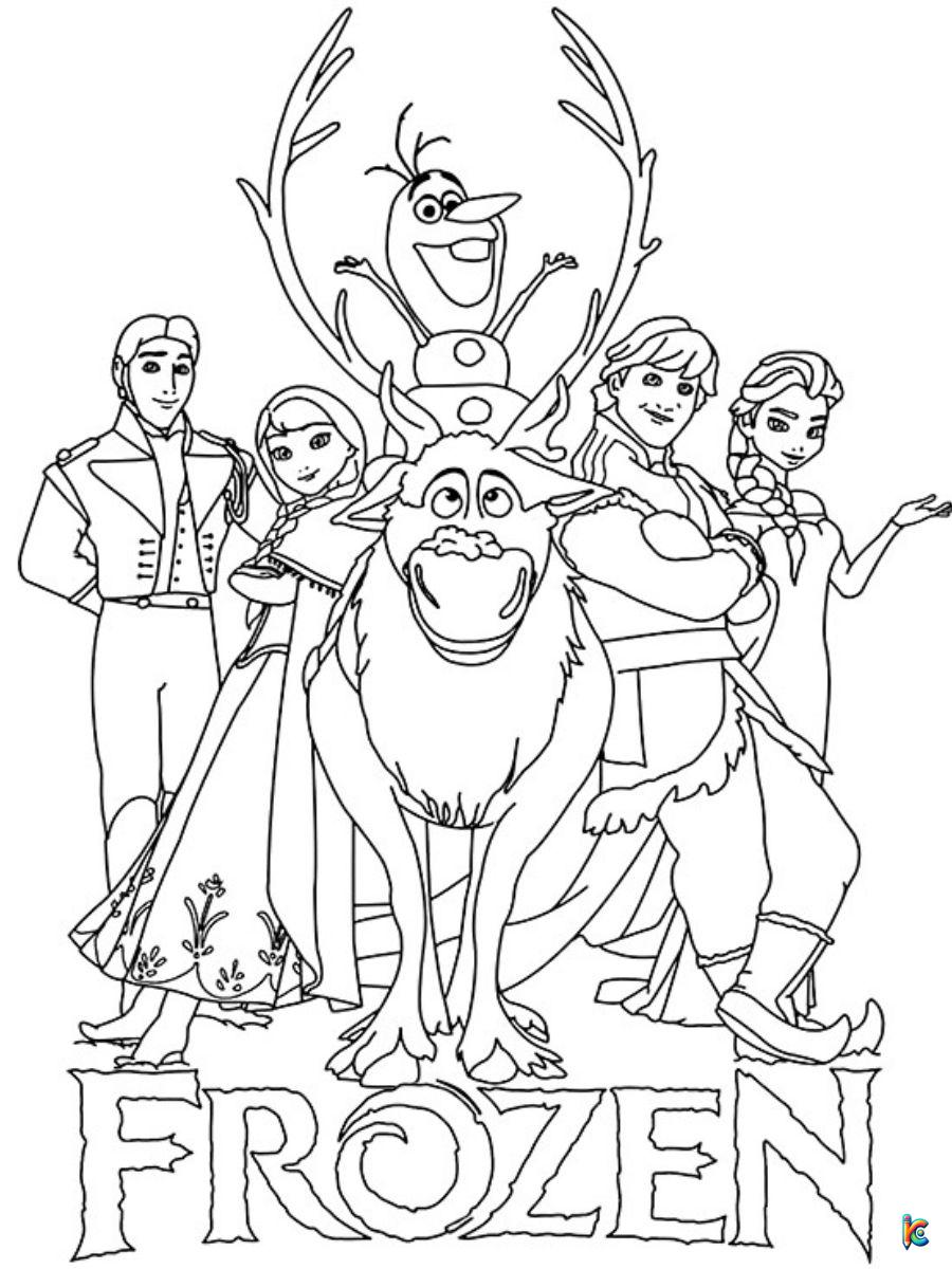 frozen coloring pages printable