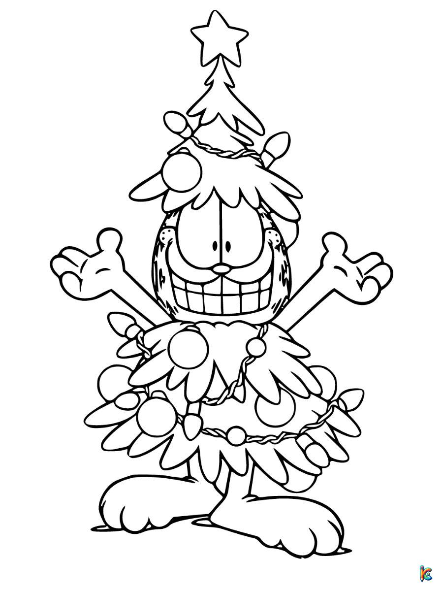 garfield christmas coloring page
