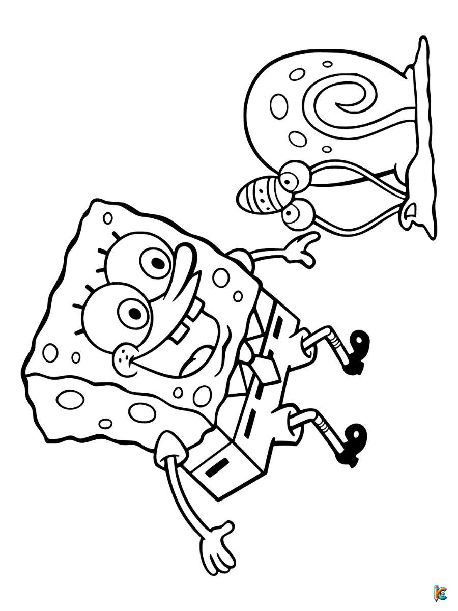 gary and spongebob coloring pages