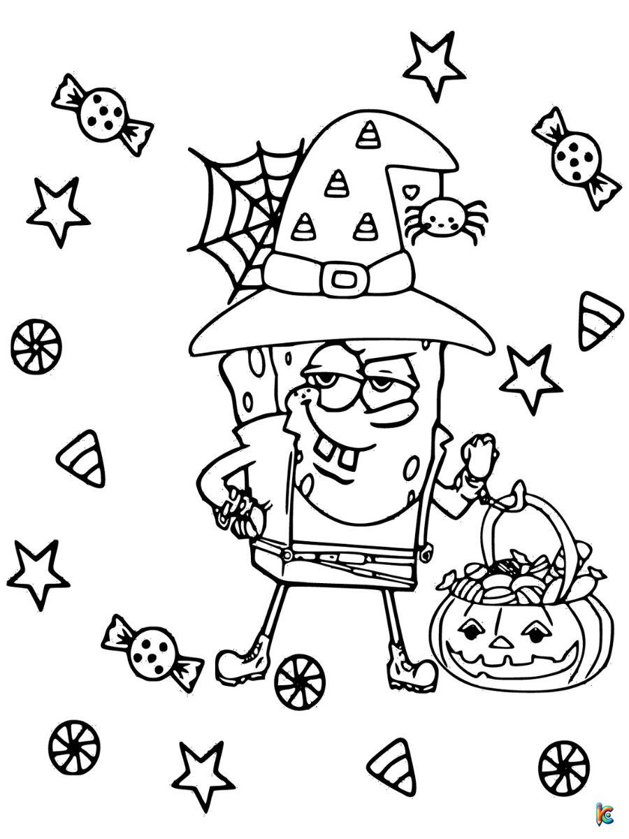 halloween coloring pages spongebob
