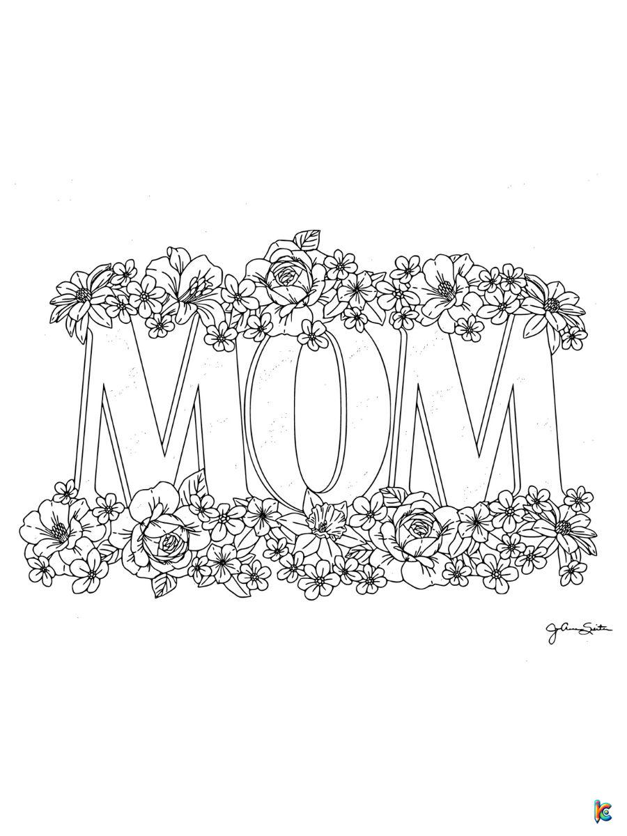 happy mothers day coloring page