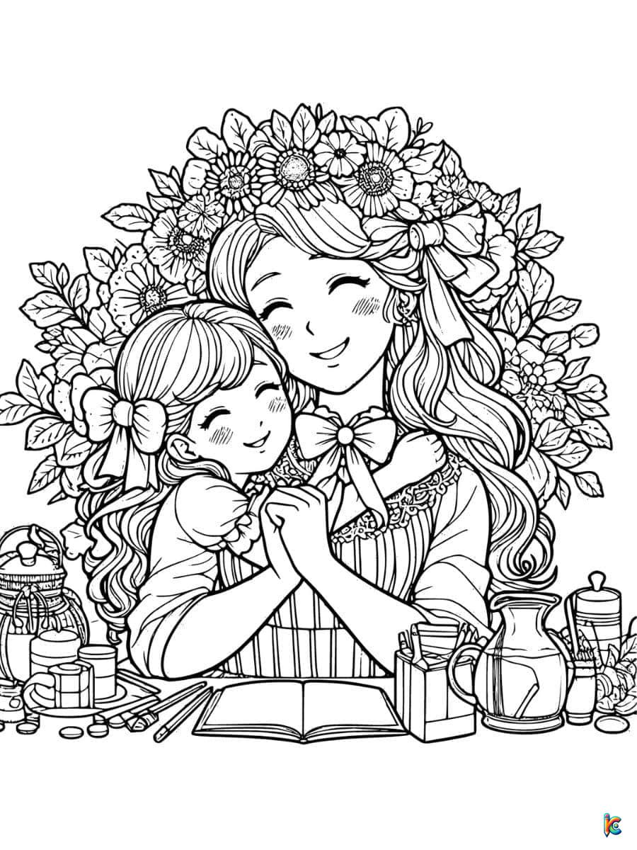 heart mothers day coloring pages
