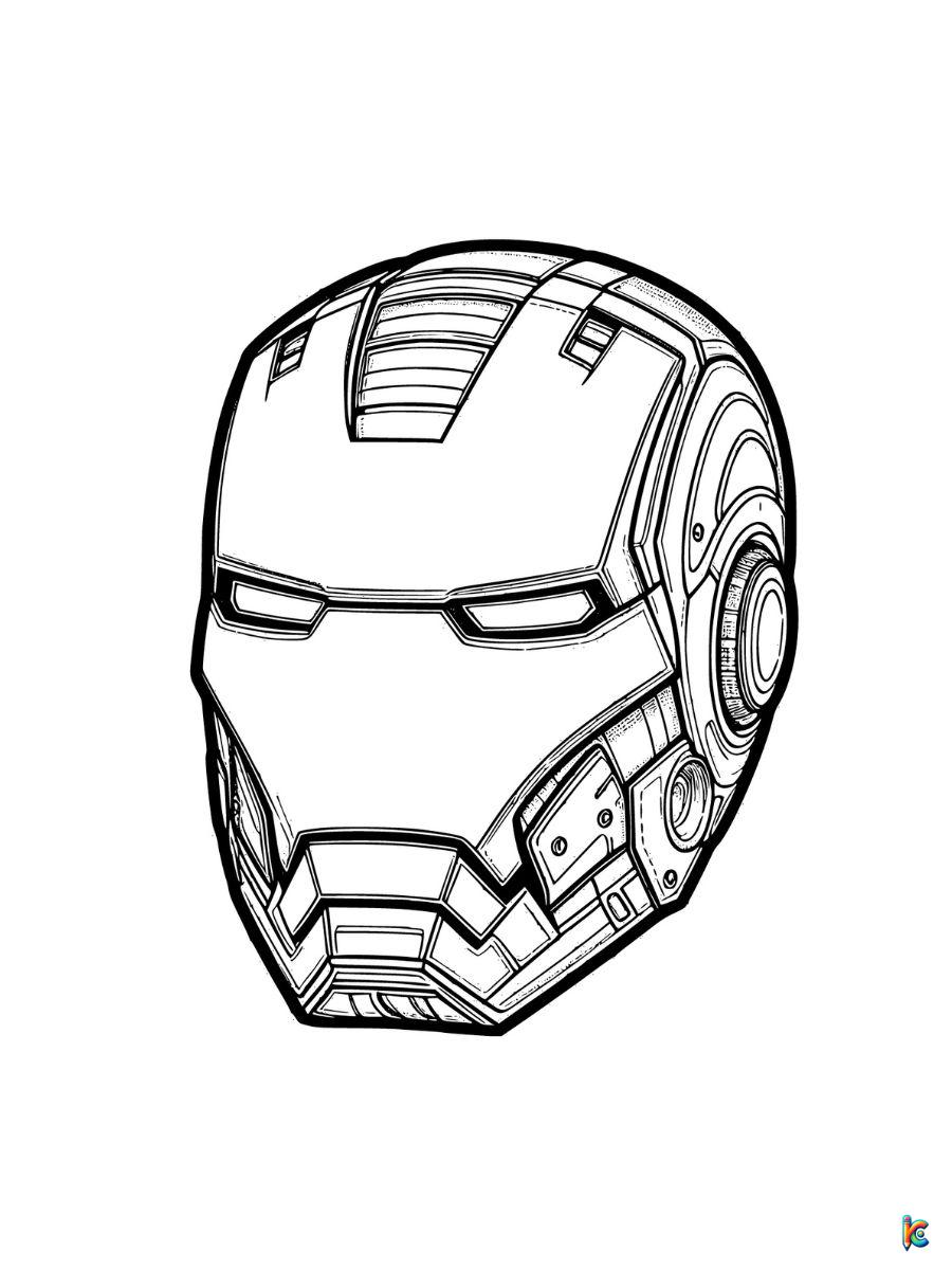 helmet iron man coloring page