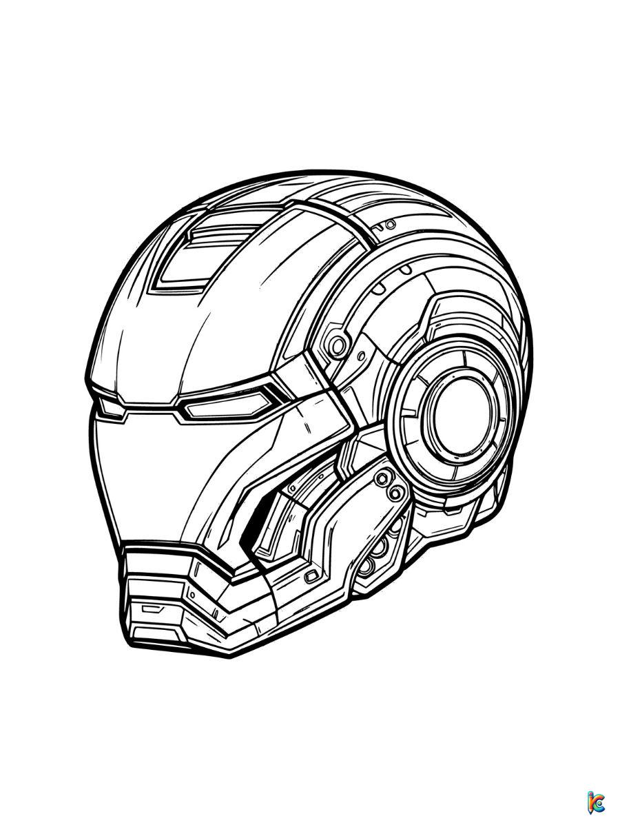 helmet iron man coloring pages