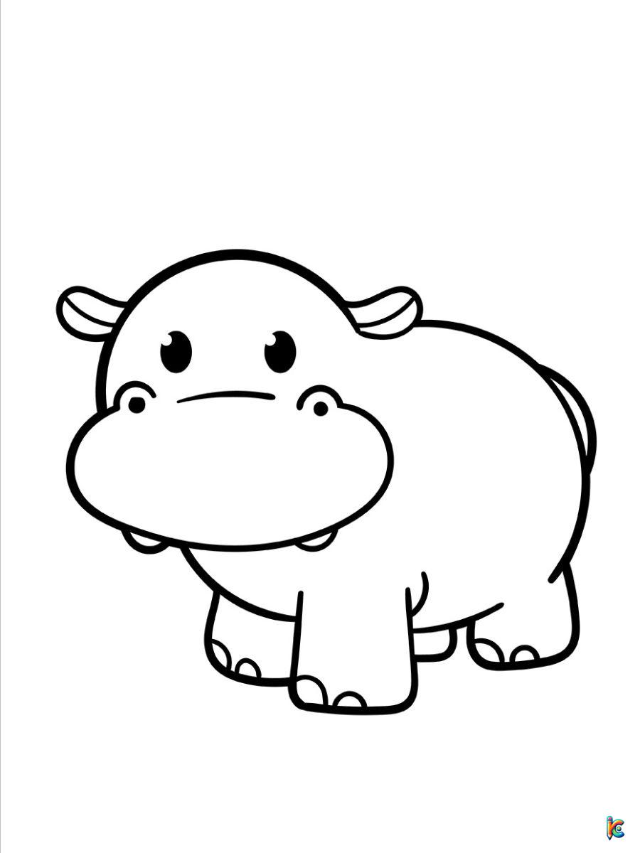 hippo coloring pages printable