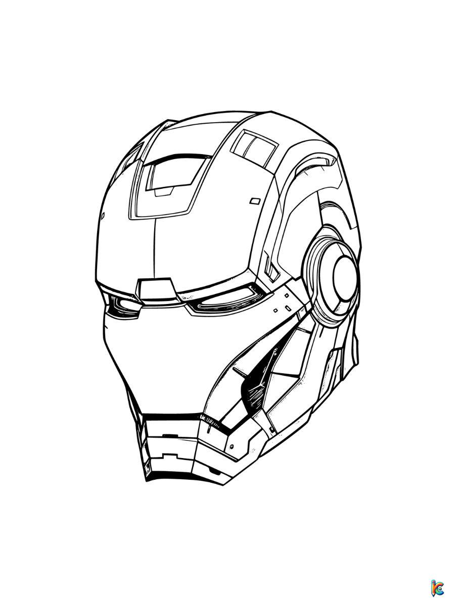 iron man helmet coloring pages