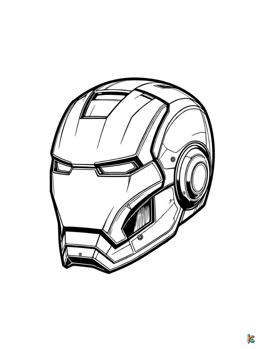 iron man helmet off coloring page