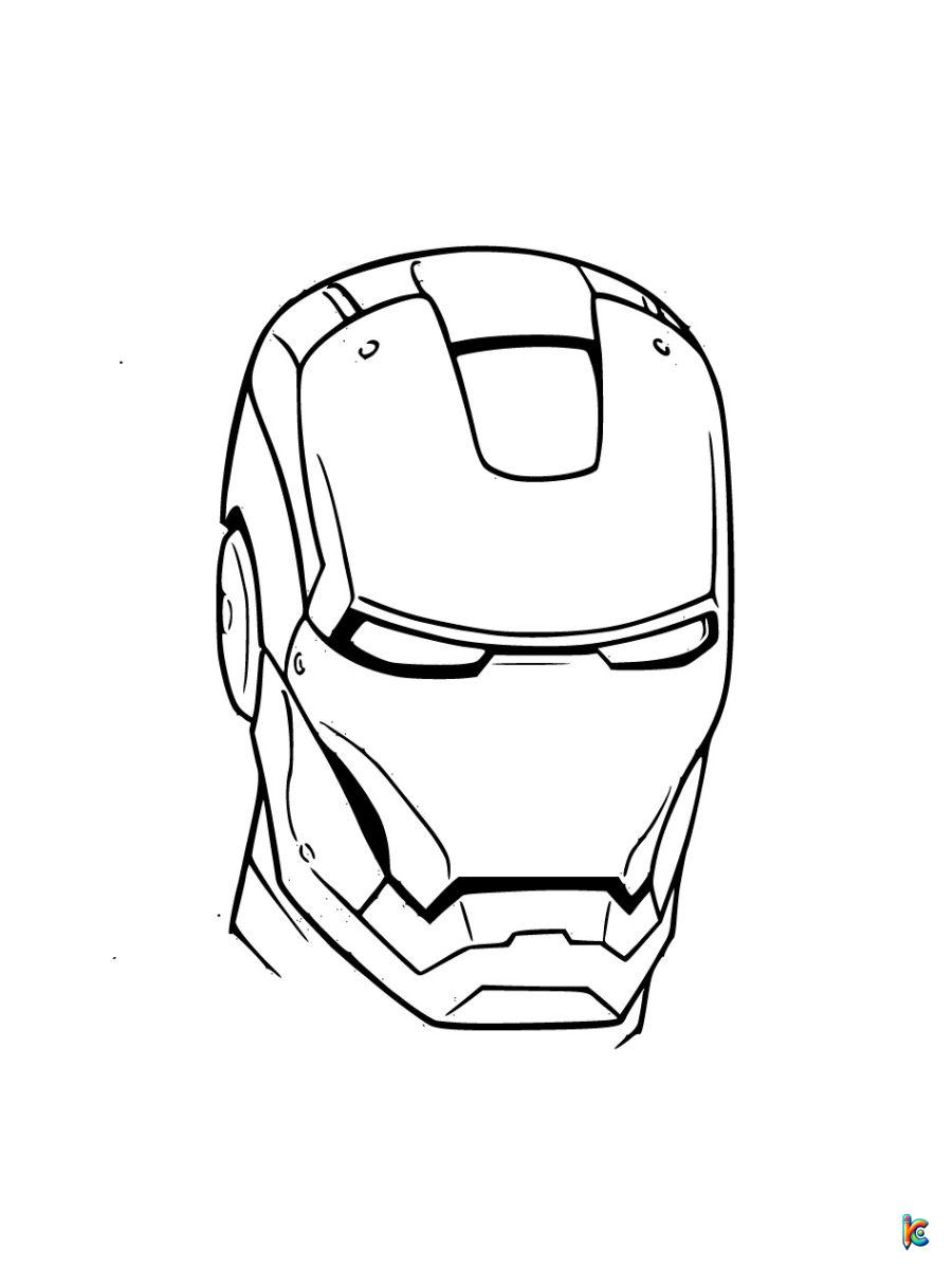 iron man helmet off coloring pagesc