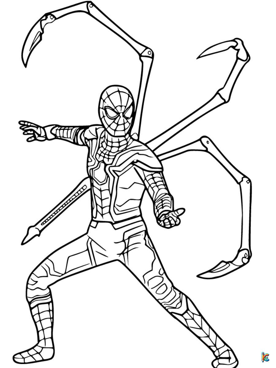 iron spider man coloring page