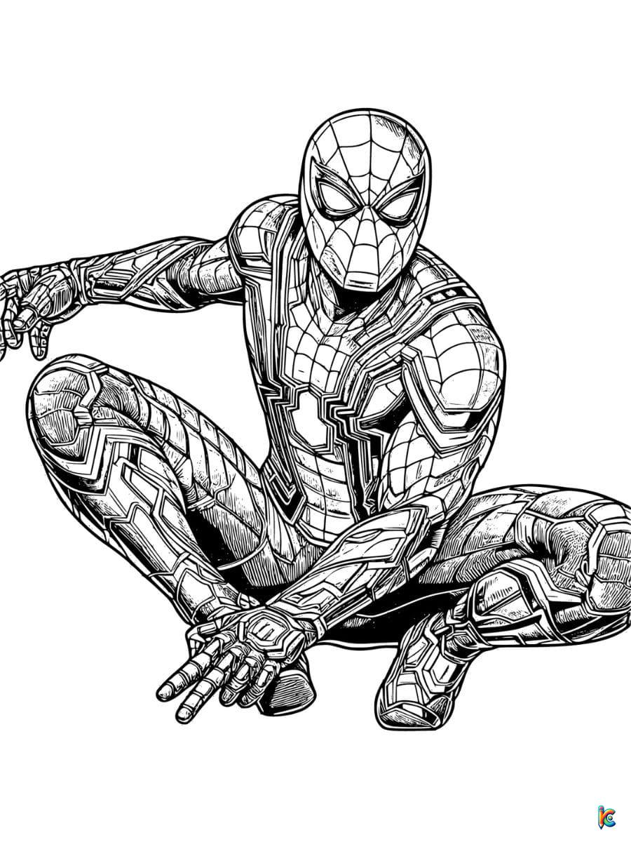 iron spider man coloring pages