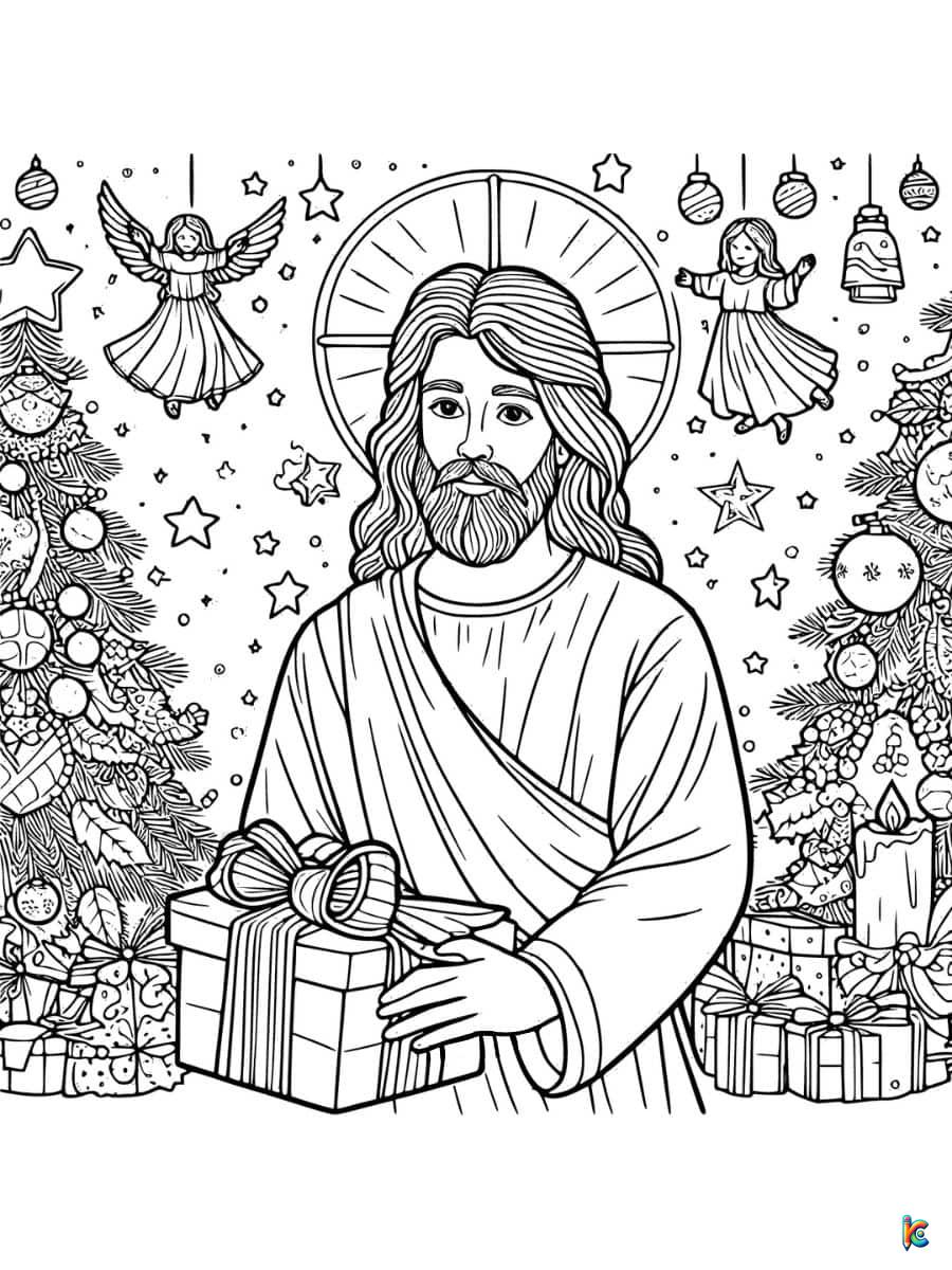 jesus christmas coloring page