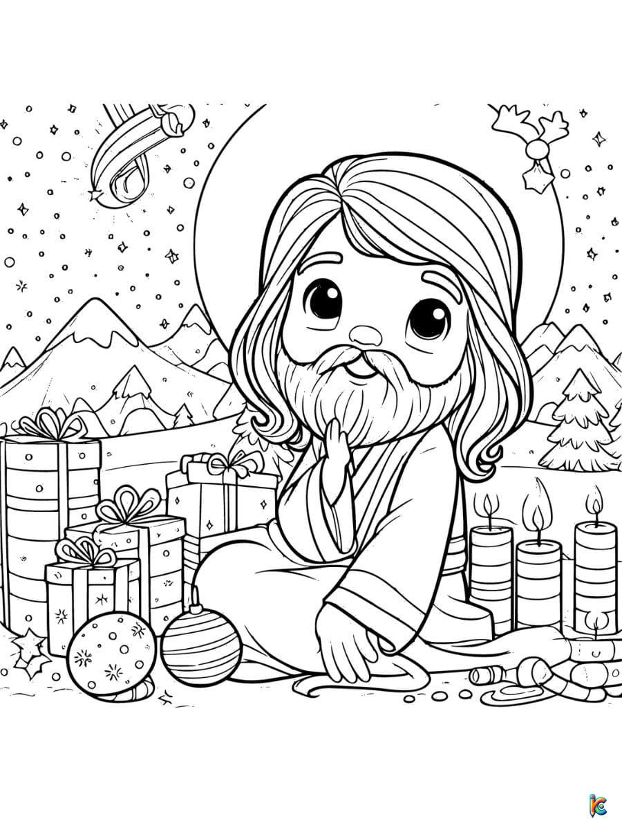 jesus christmas coloring pages free