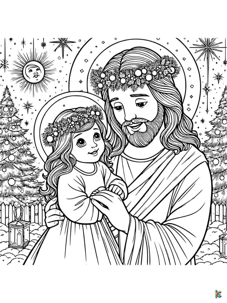 jesus christmas coloring pages