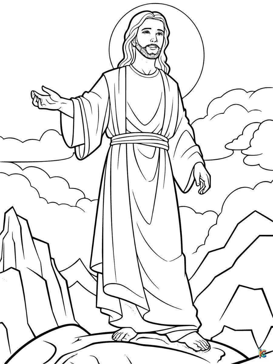 jesus walks on the water coloring page