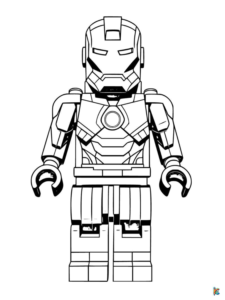 lego iron man coloring pages
