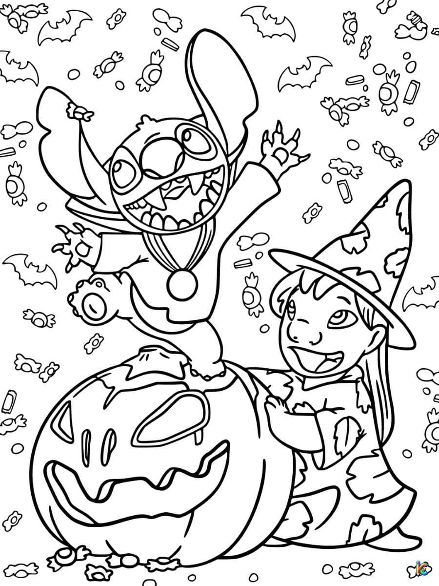 lilo and stitch halloween coloring pages