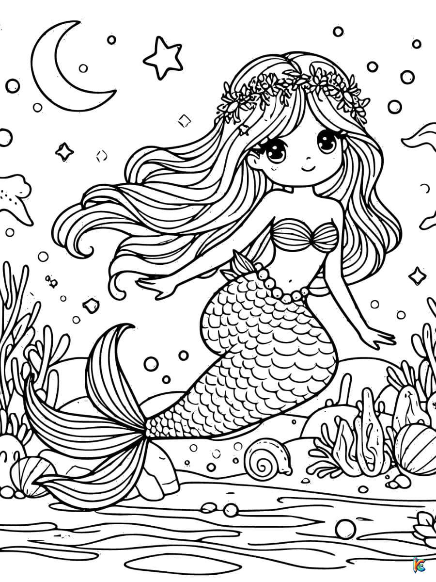 little mermaid coloring pages