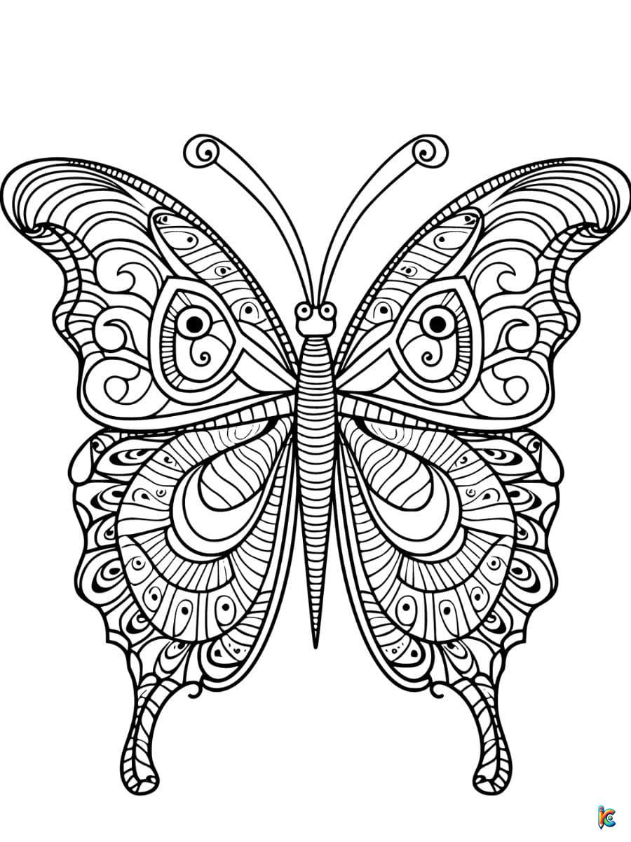 mandala butterfly coloring pages for adults