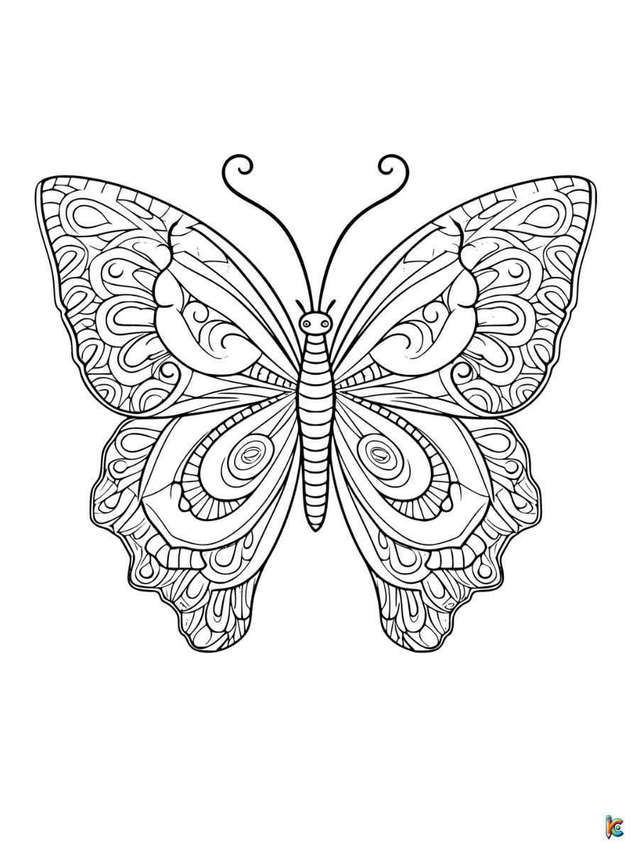 mandala butterfly coloring pages