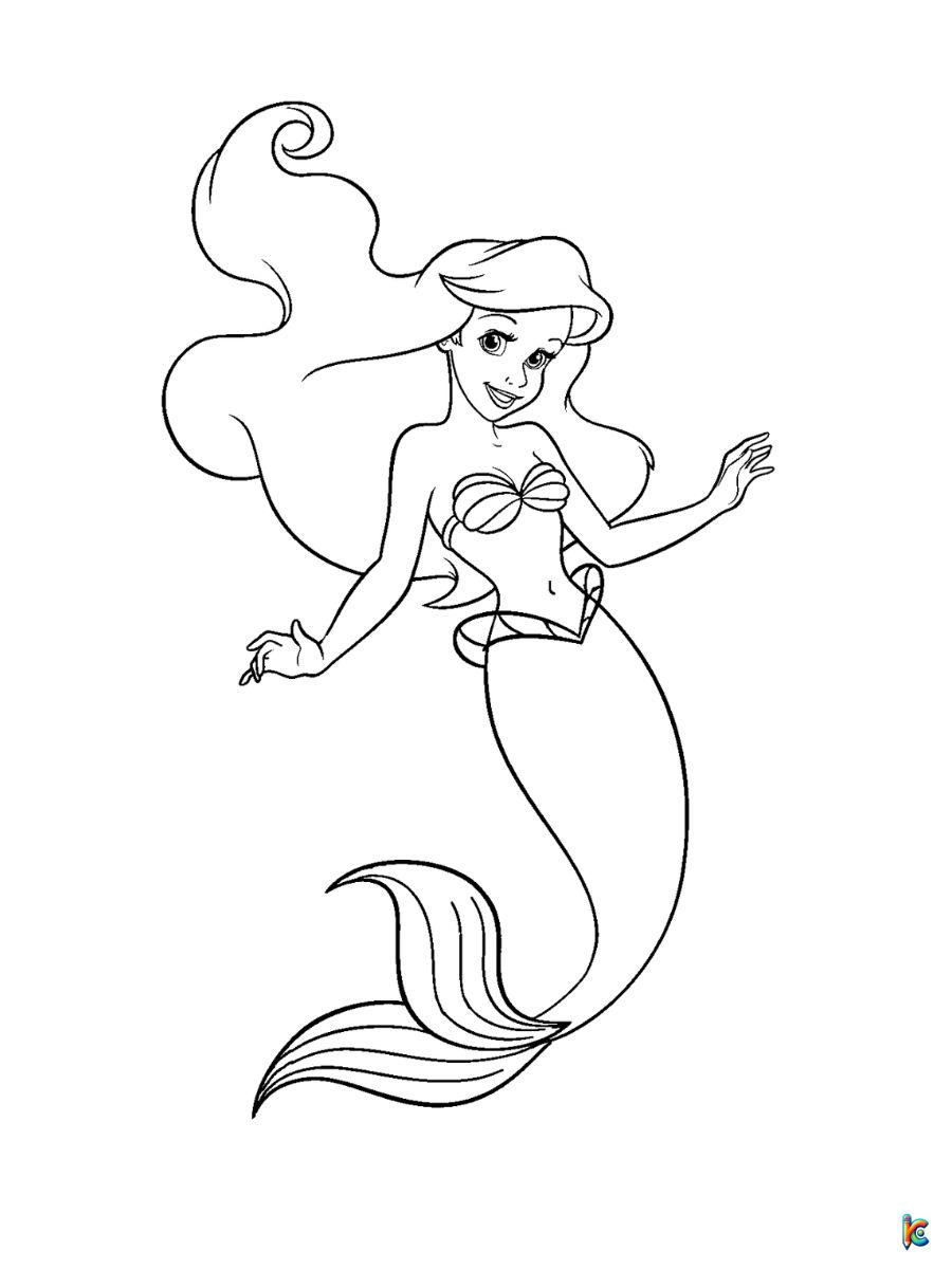 mermaid ariel coloring pages