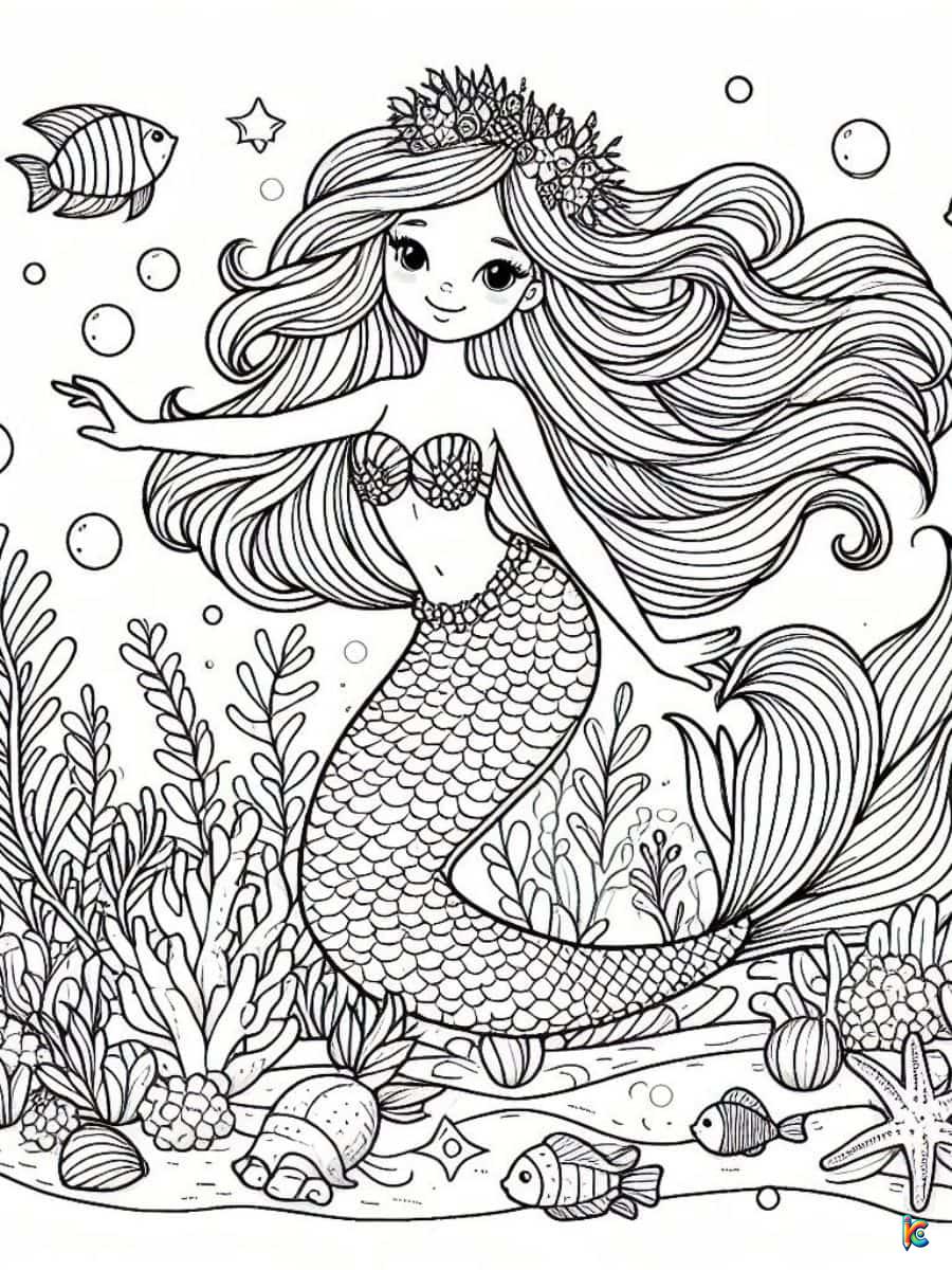 mermaid coloring pages