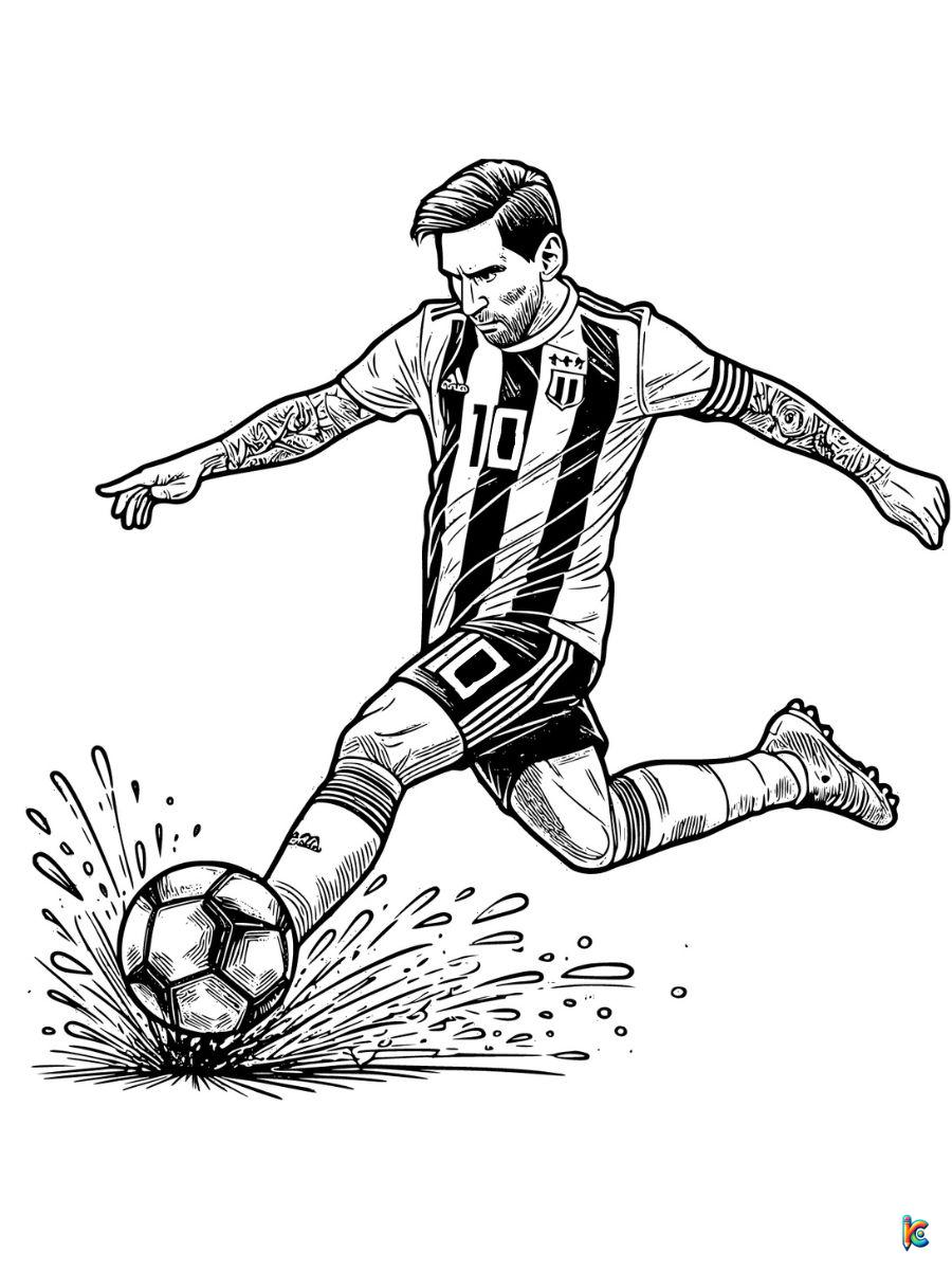 messi soccer coloring pages