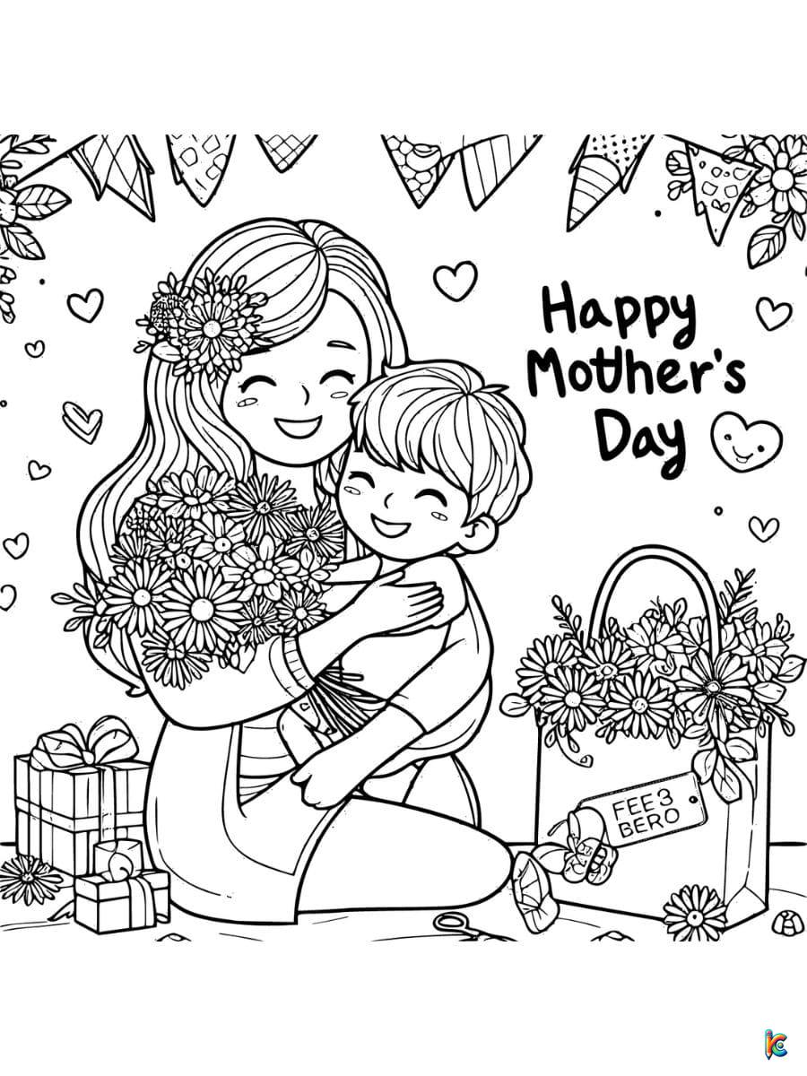 mothers day coloring pages printable