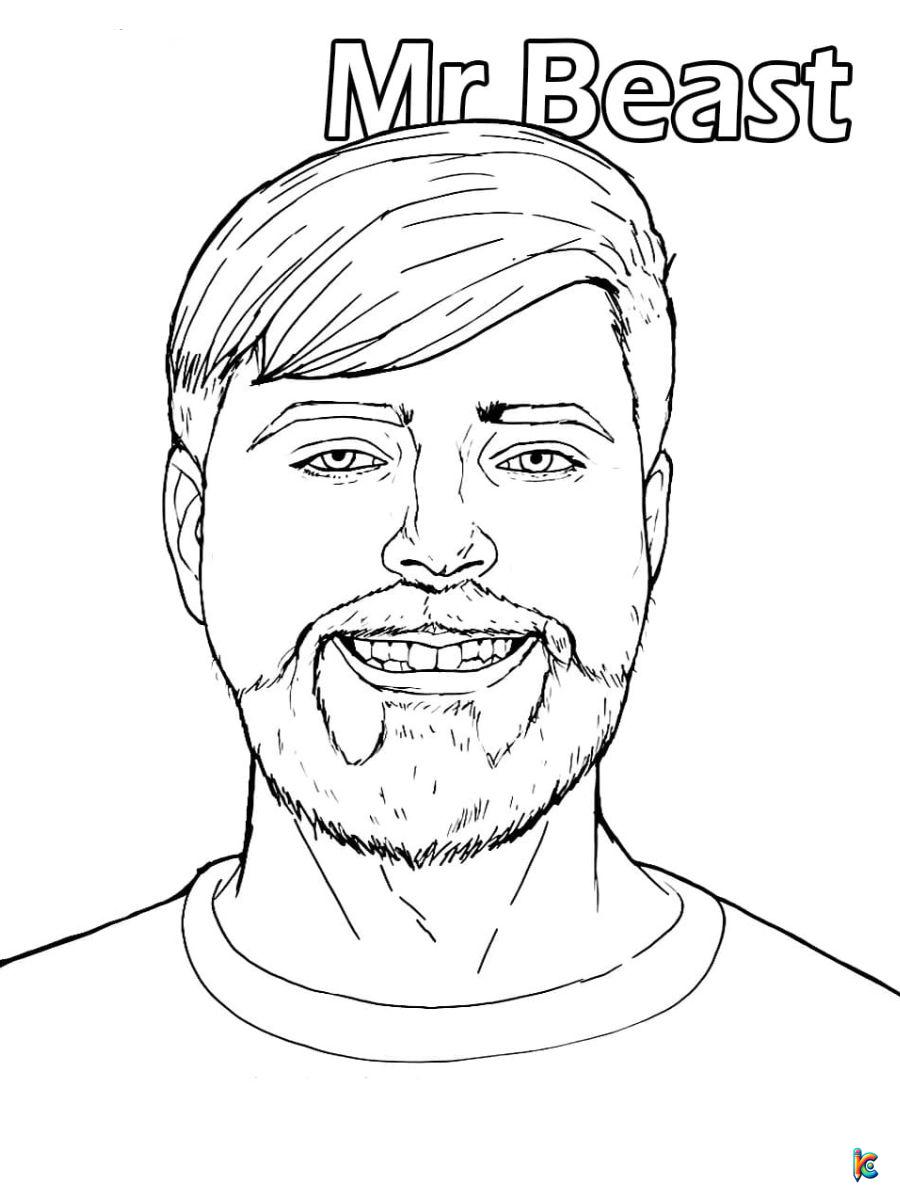mr beast coloring page