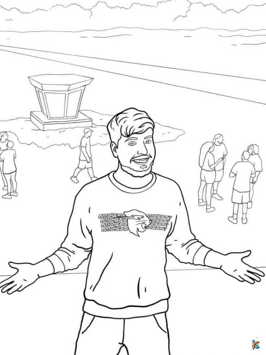 mr beast coloring pages