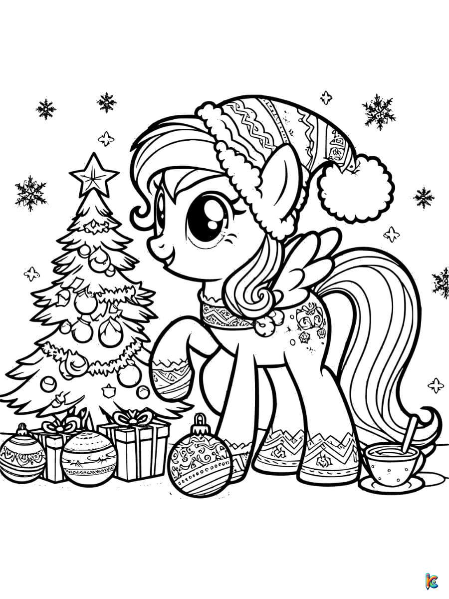 my little pony christmas coloring page