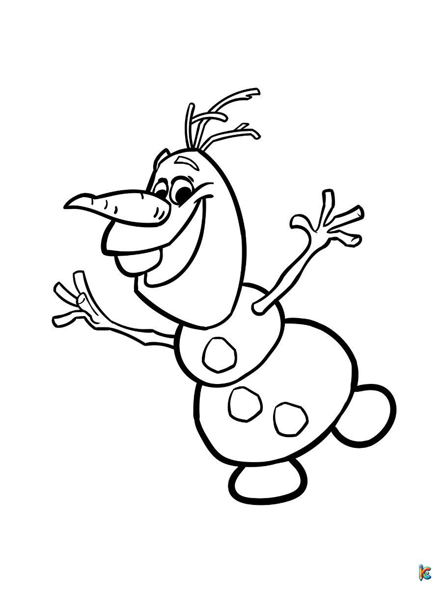 olaf frozen coloring page