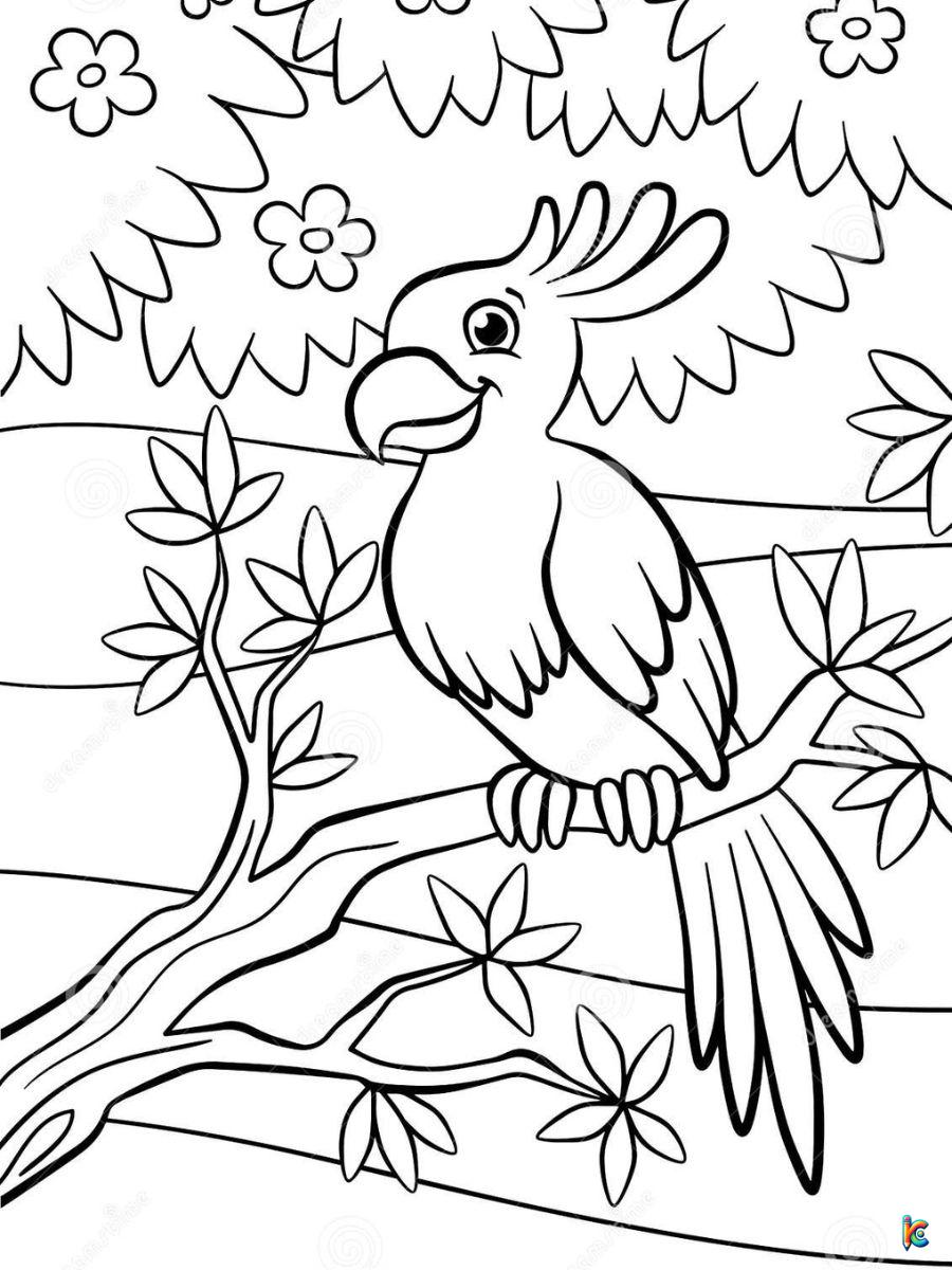 parrot cute coloring pages