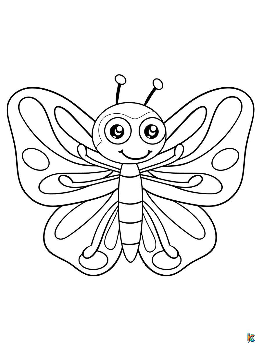 printable cute butterfly coloring pages