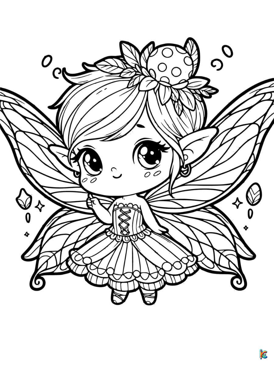 printable cute fairy coloring pages