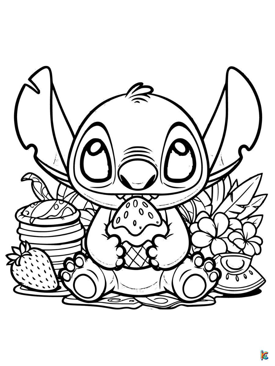 printable cute stitch coloring pages