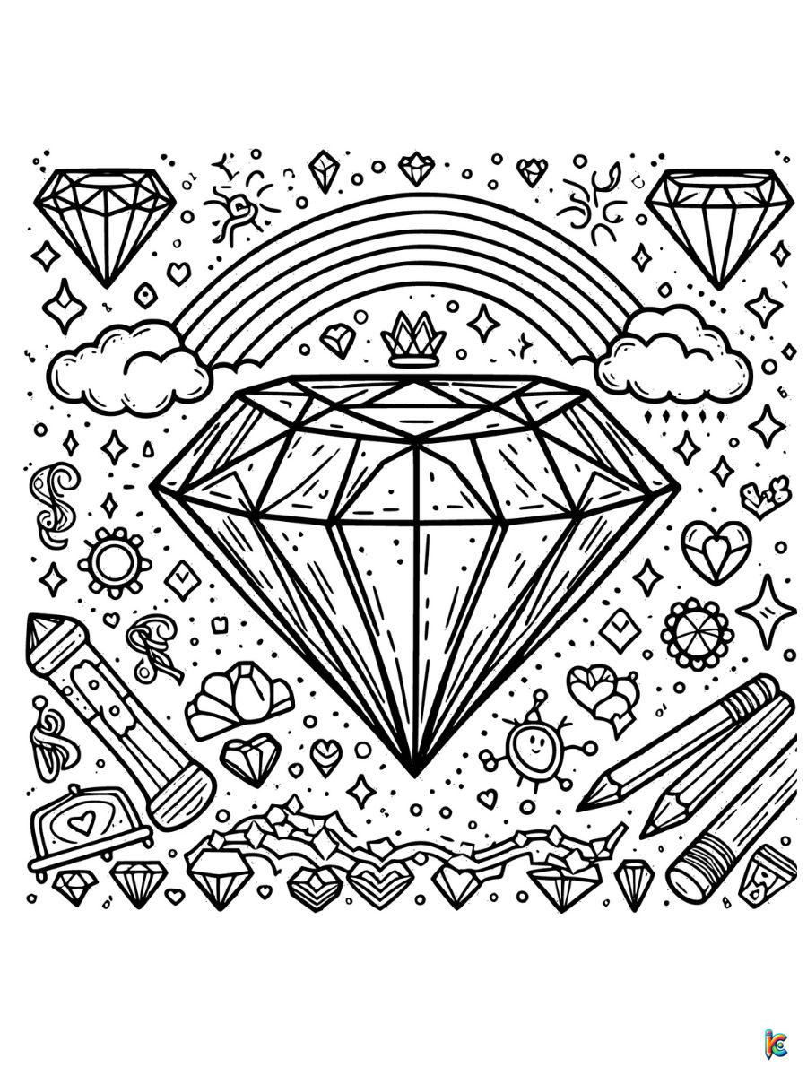 printable diamond coloring pages