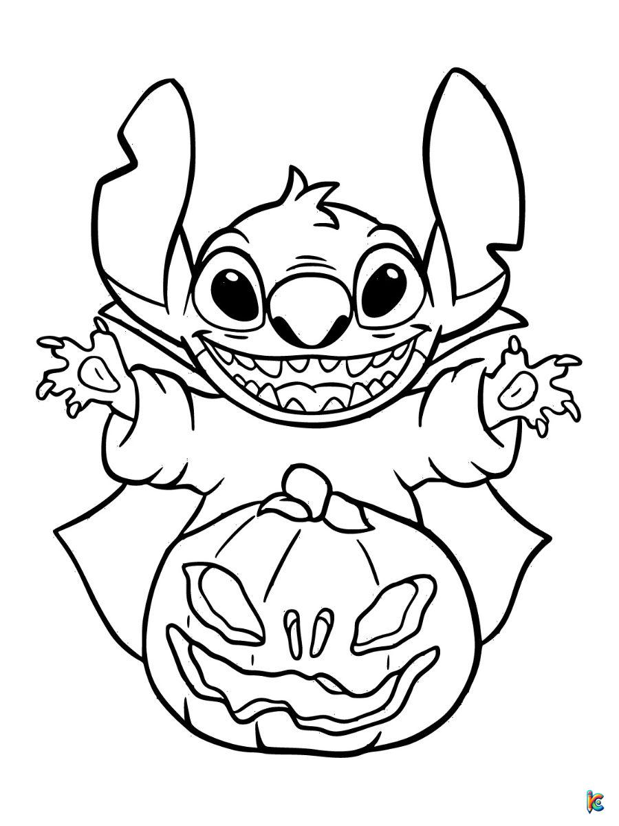 printable stitch halloween coloring pages