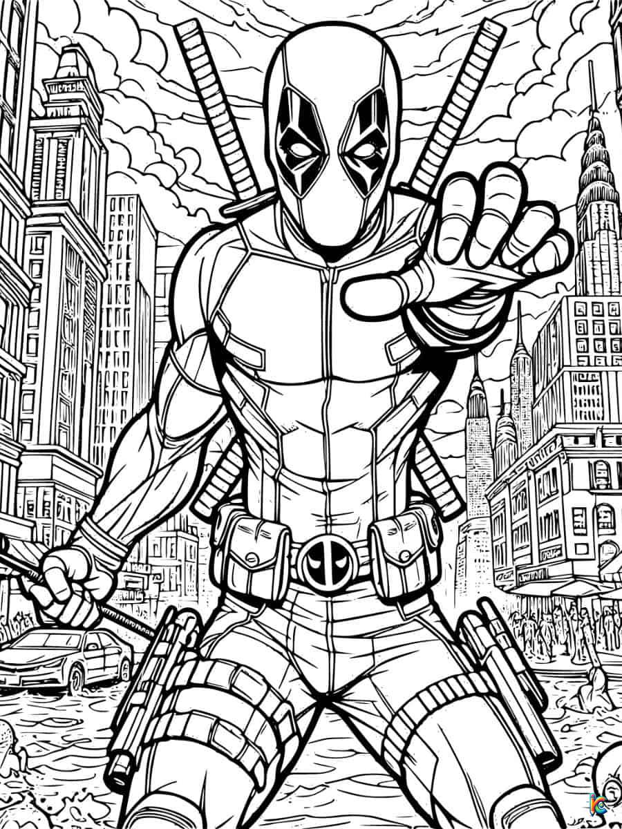 realistic deadpool coloring pages
